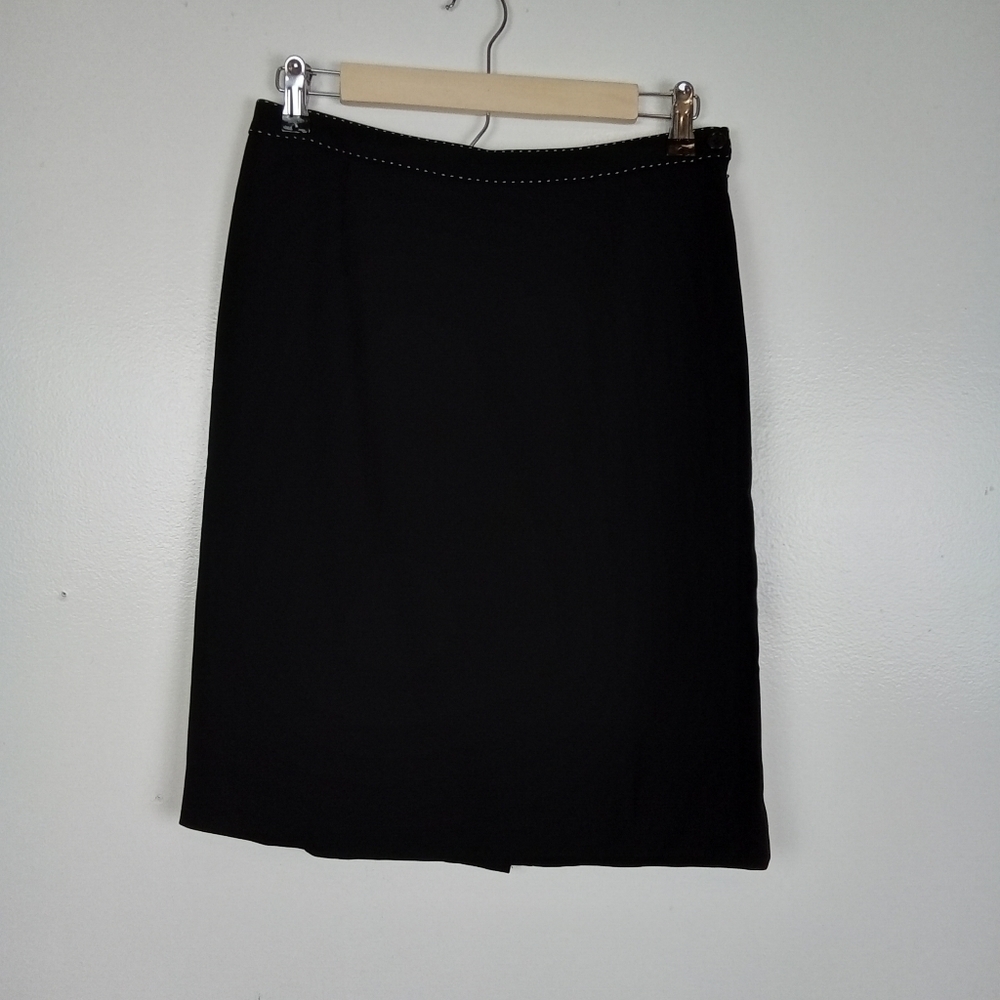Ann Taylor Women's Black Zip Up A-Line Work Business Skirt Size 6